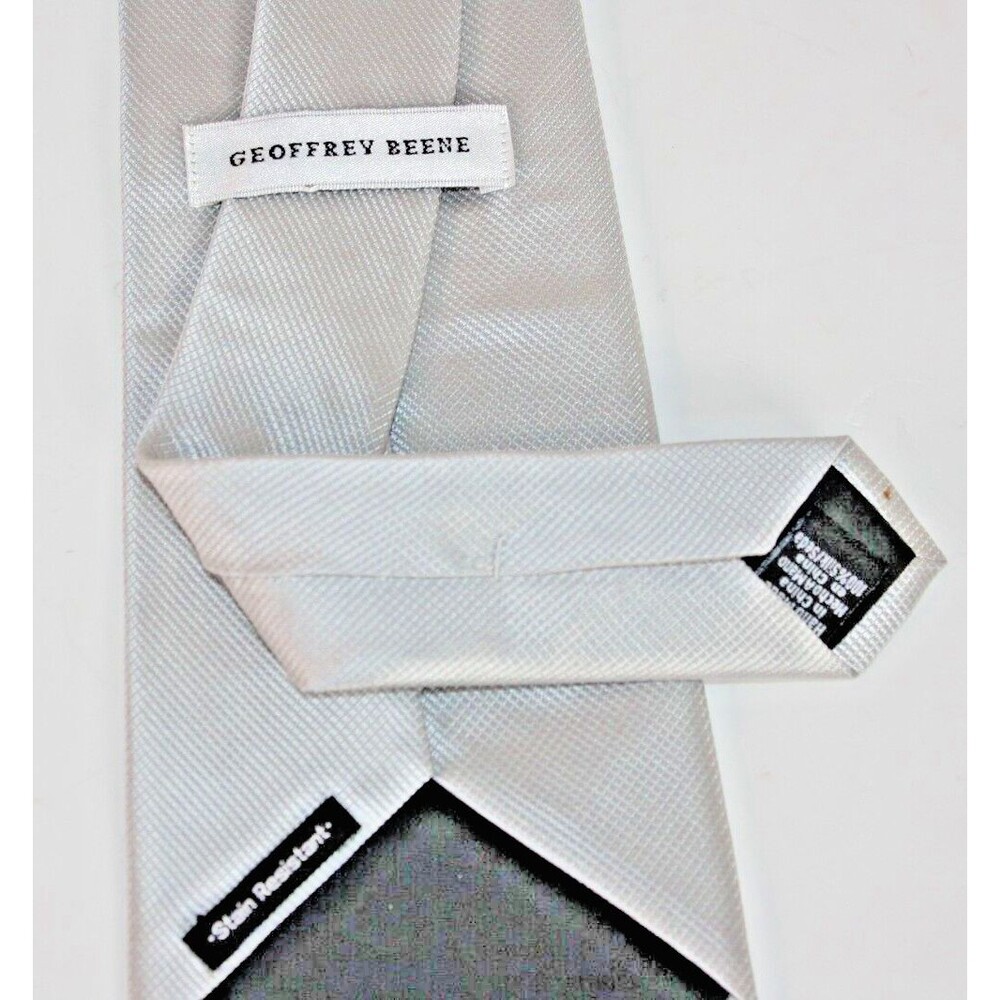 Geoffrey Beene Neck Tie Silver Gray - Picture 4 of 8